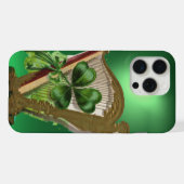 GREEN SHAMROCK HARP St Patrick Day iPhone Hoesje (Achterkant horizontaal)