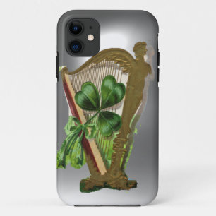 GREEN SHAMROCK HARP white Case-Mate iPhone Case