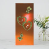 GREEN SHAMROCK HARTS MONOGRAM white, oranje Aankondiging (Staand voorkant)
