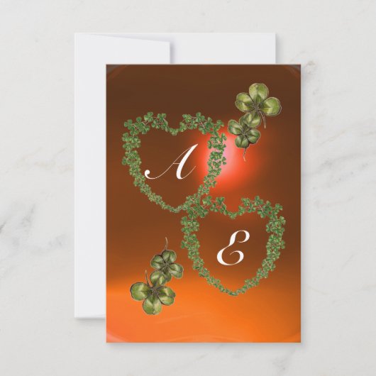 GREEN SHAMROCK HARTS MONOGRAM white, oranje Aankondiging (Voorkant)