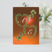 GREEN SHAMROCK HARTS MONOGRAM white, oranje Aankondiging (Staand voorkant)