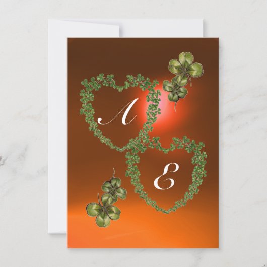 GREEN SHAMROCK HARTS MONOGRAM white, oranje Aankondiging (Voorkant)