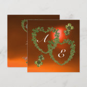 GREEN SHAMROCK HARTS MONOGRAM white, oranje Aankondiging (Voorkant / Achterkant)