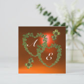 GREEN SHAMROCK HARTS MONOGRAM white, oranje Aankondiging (Staand voorkant)