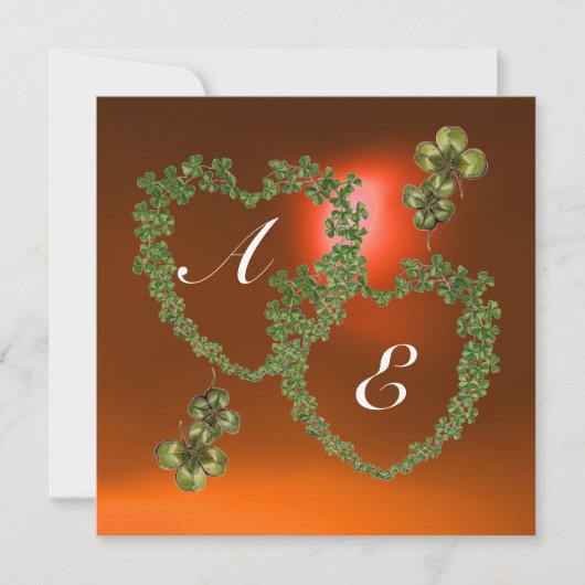 GREEN SHAMROCK HARTS MONOGRAM white, oranje Aankondiging (Voorkant)