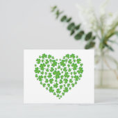 Green Shamrock Heart Briefkaart (Staand voorkant)