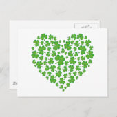 Green Shamrock Heart Briefkaart (Voorkant / Achterkant)