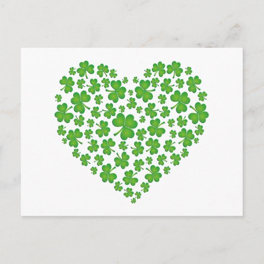 Green Shamrock Heart Briefkaart (Voorkant)