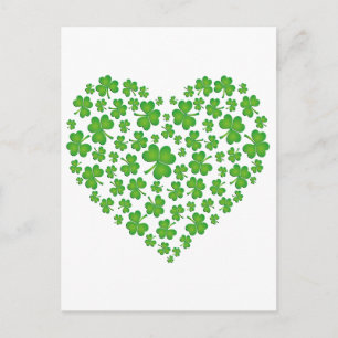 Green Shamrock Heart Briefkaart