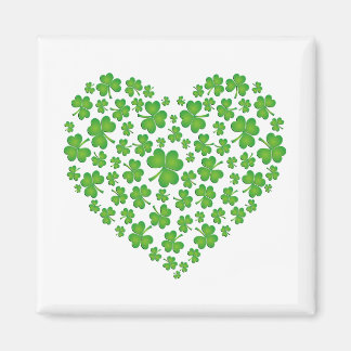 Green Shamrock Heart Magneet