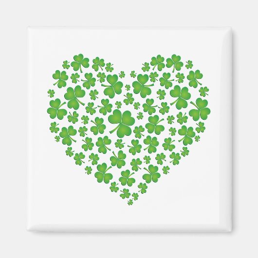 Green Shamrock Heart Magneet (Voorkant)
