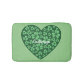 Green Shamrock Heart St Patrick's Day Badmat (Voorkant)