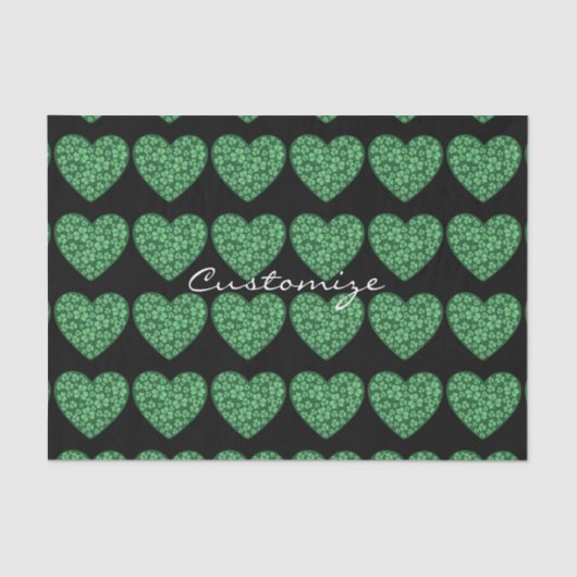 Green Shamrock Heart St Patrick's Day Tissuepapier (Voorkant)