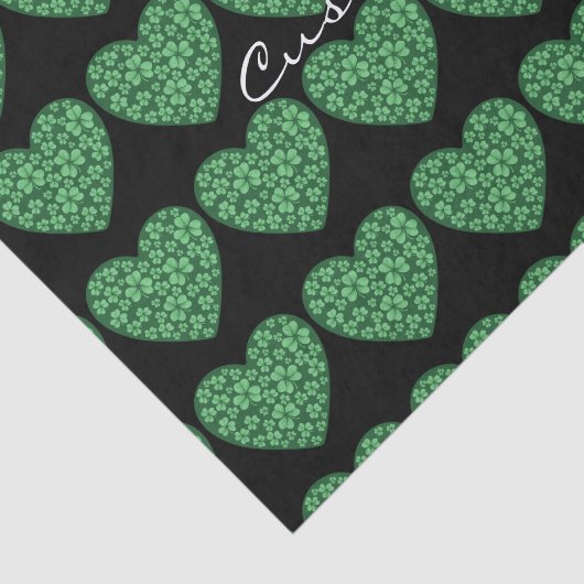 Green Shamrock Heart St Patrick's Day Tissuepapier (Detail)
