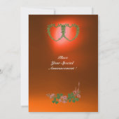 GREEN SHAMROCK HEARTS MONOGRAM oranje groen wit Aankondiging (Achterkant)