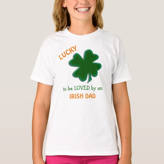 Green Shamrock Ierse vader houdt van Kinder Shirt (Voorkant)