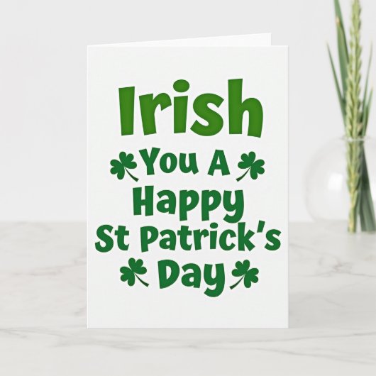 Green Shamrock Irish Card Kaart (Voorkant)