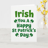 Green Shamrock Irish Card Kaart (Gele Bloem)