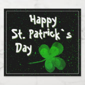 Green Shamrock Irish Happy St. Patrick's Day Bier Etiket (Enkel label)