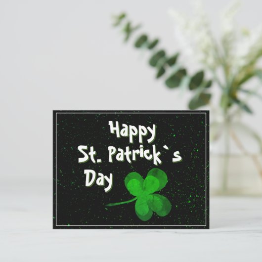 Green Shamrock Irish Happy St. Patrick's Day Feestdagenkaart (Staand voorkant)