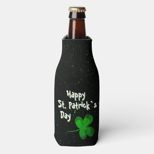 Green Shamrock Irish Happy St. Patrick's Day Flesjeskoeler (Fles Voorkant)