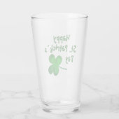 Green Shamrock Irish Happy St. Patrick's Day Glas (Achterkant)