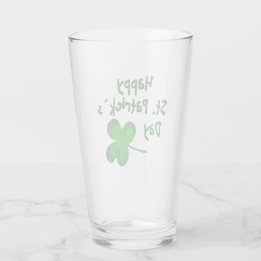 Green Shamrock Irish Happy St. Patrick's Day Glas (Achterkant)