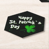 Green Shamrock Irish Happy St. Patrick's Day Kartonnen Onderzetters (Schuin)