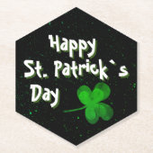 Green Shamrock Irish Happy St. Patrick's Day Kartonnen Onderzetters (Voorkant)