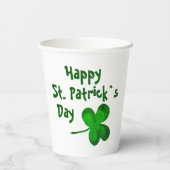 Green Shamrock Irish Happy St. Patrick's Day Papieren Bekers (Achterkant)