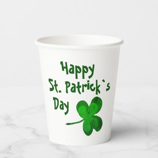 Green Shamrock Irish Happy St. Patrick's Day Papieren Bekers (Achterkant)