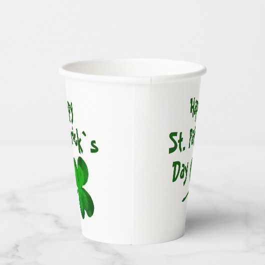 Green Shamrock Irish Happy St. Patrick's Day Papieren Bekers (Rechts)