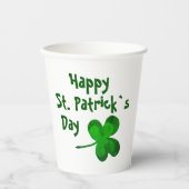 Green Shamrock Irish Happy St. Patrick's Day Papieren Bekers (Voorkant)