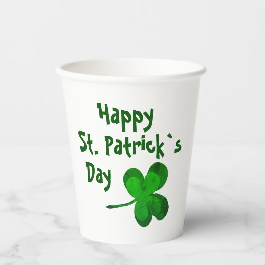 Green Shamrock Irish Happy St. Patrick's Day Papieren Bekers (Voorkant)
