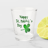 Green Shamrock Irish Happy St. Patrick's Day Shot Glas (Voorkant)