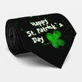 Green Shamrock Irish Happy St. Patrick's Day Stropdas (Opgerold)