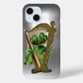 GREEN SHAMROCK IRISH HARP Grey White Case-Mate iPhone Case (Achterkant)