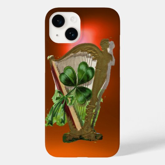 GREEN SHAMROCK IRISH HARP sinaasappel Case-Mate iPhone Case (Achterkant)