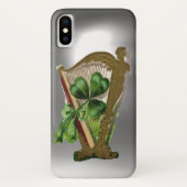 GREEN SHAMROCK IRISH HARP white Case-Mate iPhone Case (Achterkant)