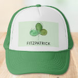 Green Shamrock Irish Heritage Name Trucker Pet<br><div class="desc">This personalized trucker hat features a hand-drawn watercolor shamrock.
Perfect for St Patrick's Day or any day to celebrate your Irish heritage.
Easily customizable.
Original Watercolor © Michele Davies.</div>