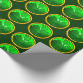 GREEN SHAMROCK JEWEL Saint Patrick's Day Cadeaupapier (Hoek)