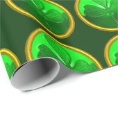 GREEN SHAMROCK JEWEL Saint Patrick's Day Cadeaupapier (Rol Hoek)