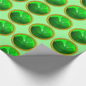GREEN SHAMROCK JEWEL Saint Patrick's Day Cadeaupapier (Hoek)