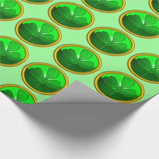 GREEN SHAMROCK JEWEL Saint Patrick's Day Cadeaupapier (Hoek)