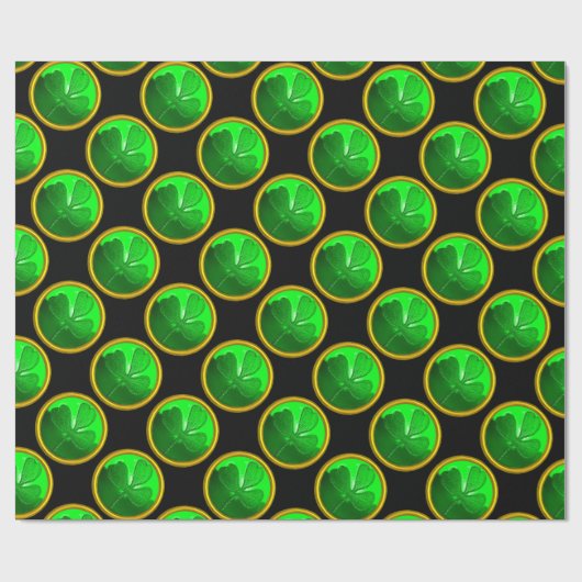 GREEN SHAMROCK JEWEL Saint Patrick's Day Cadeaupapier (Vlak)