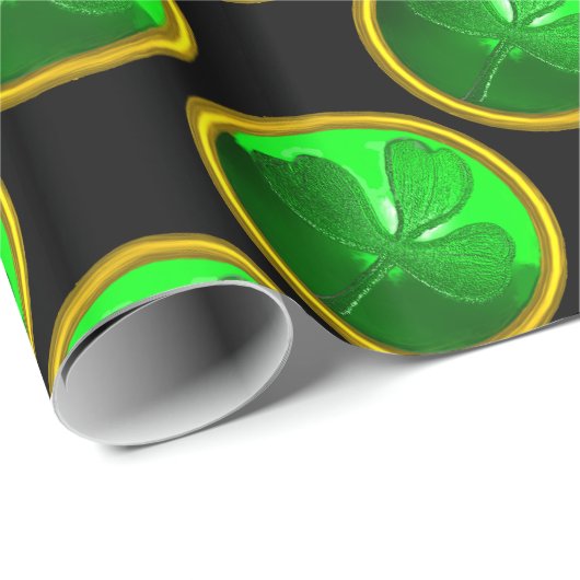 GREEN SHAMROCK JEWEL Saint Patrick's Day Cadeaupapier (Rol Hoek)
