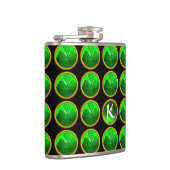 GREEN SHAMROCK JEWEL Saint Patrick's Day Monogram Heupfles (Rechts)