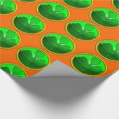 GREEN SHAMROCK JEWEL Saint Patrick's Day Oranje Cadeaupapier (Hoek)