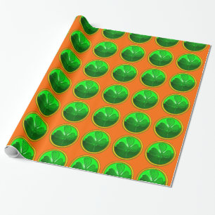GREEN SHAMROCK JEWEL Saint Patrick's Day Oranje Cadeaupapier