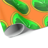 GREEN SHAMROCK JEWEL Saint Patrick's Day Oranje Cadeaupapier (Rol Hoek)